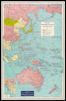 Battle map of the Pacific : with revised maps of Europe and the world