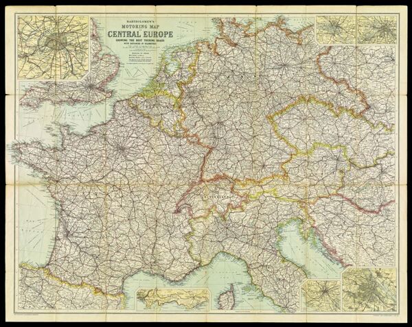 Bartholomew's Motoring Map of Central Europe : showing the best touring roads with distances in kilometres