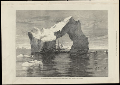 Gigantic Iceberg seen by the Arctic ships from a sketch by an officer of the Valorous