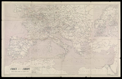 Cook's Map of Europe Showing Principal Railway and Steamship Routes