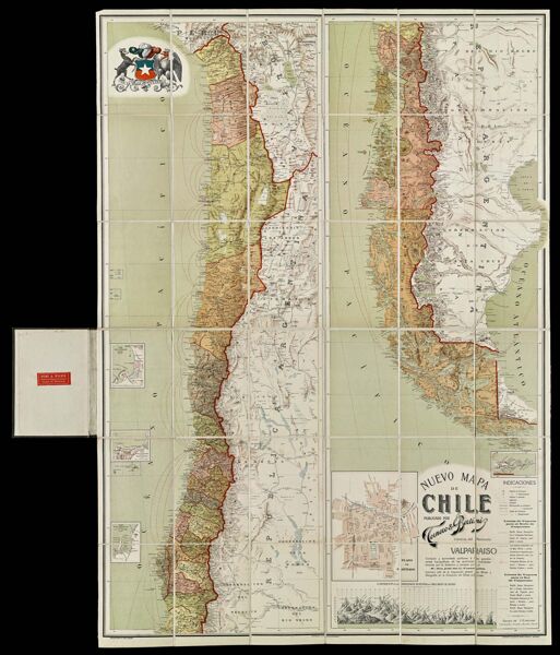 Nuevo Mapa de Chile correjido y aumentado conforme a las grandes cartas topograficas de las provincias mandadas levantar por el gobierno, y revisado por el Sr. Don Jose del C. Fuenzalida.