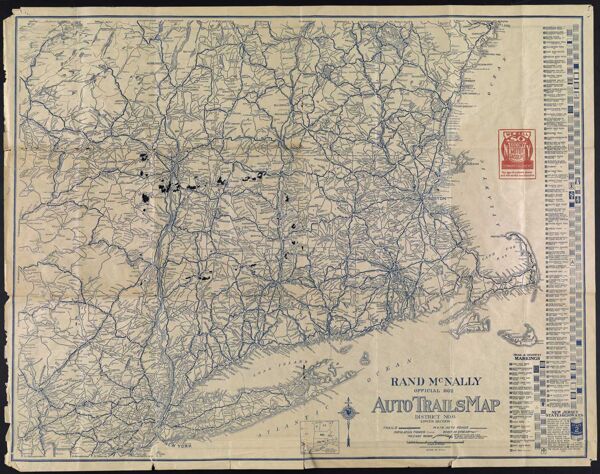 Rand McNally Official 1922 Auto Trails Map District No. 6 Upper Section