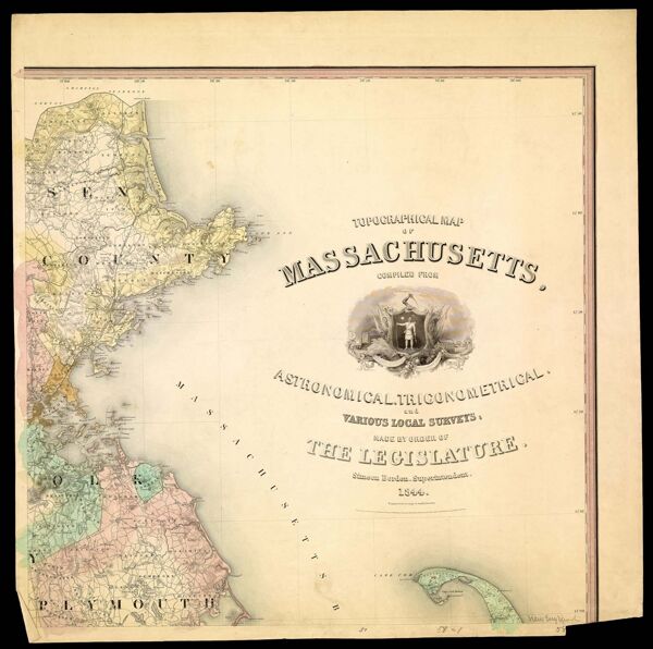 Topographical map of Massachusetts : compiled from astronomical, trigonometrical, and various local surveys