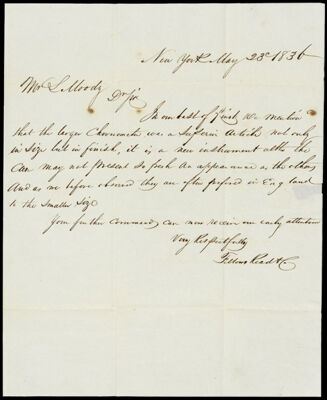 [Correspondence, 1836 - 3 letters from chronometer supply companies to Lemuel Moody]