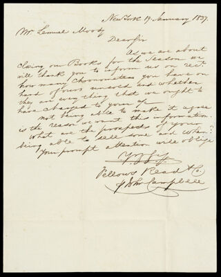 [Correspondence, 1837 - 9 letters from Fellows Read & Co. to Lemuel Moody]