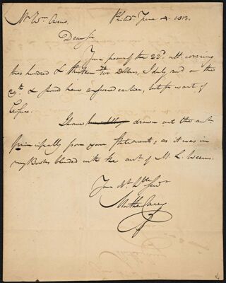 [Letter to William Owens of Lynchburg, VA]