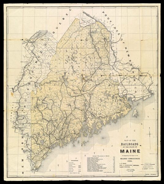 Map of the Railroads of the State of Maine Accompanying the Report of the Railroad Commissioners. 1906.
