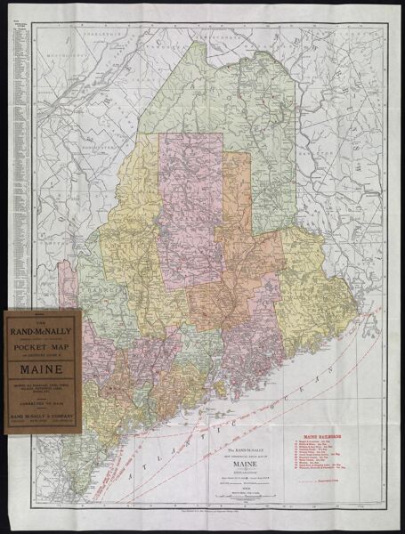 Rand-McNally New Commercial Atlas Map of Maine