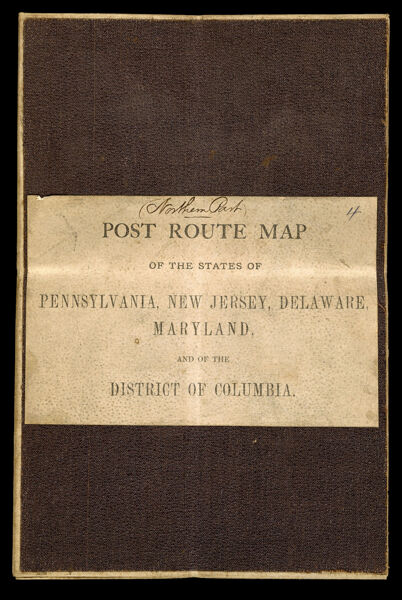 Post route map of the states of Pennsylvania, New Jersey, Delaware, Maryland, and the District of Columbia.
