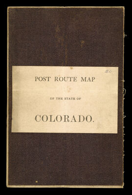 Post route map of the state of Colorado showing post offices with the intermediate distances and mail routes in operation on the 1st of December 1884 published by order of Postmaster General  Walter Q. Gresham under the direction of W.L. Nicholson, Topographer P.O. Dept.