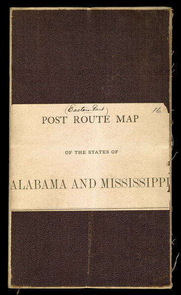 Post route map of the states of Alabama and Mississippi.