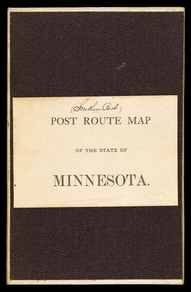 Post route map of the state of Minnesota with adjacent parts of Iowa, Nebraska, Dakota, Wisconsin and the British Possessions showing post offices with the intermediate distances and mail routes in operation on the 1st of December 1884 published by order of Postmaster General Walter Q. Gresham under the direction of W.L. Nicholson, Topographer P.O. Dept.