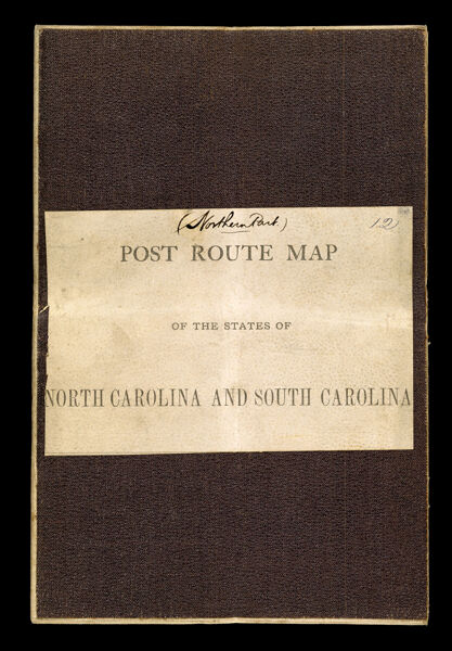 Post route map of the states of North Carolina and South Carolina.