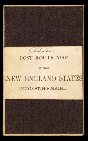 Post route map of the New England states (Excepting Maine).