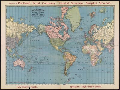 Rand, McNally & Co.'s Indexed Atlas of the World   Map of the World on Mercator's Projection.