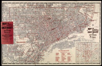 Map of the City of Detroit and Environs Michigan compiled & drawn by Sauer Bros.