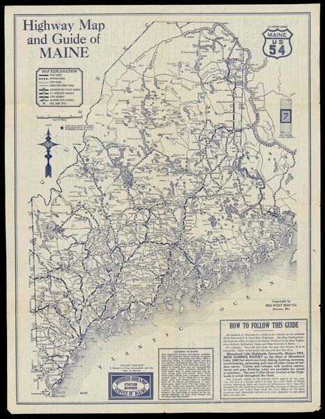 Highway Map and Guide of Maine