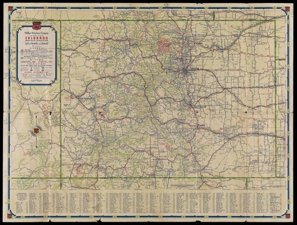 Phillips Petroleum Company 1938 Official Road Map Colorado