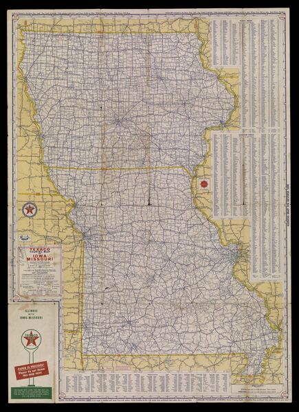Texaco Touring Map of Illinois