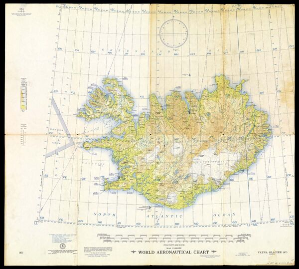 World aeronautical chart. Vatna Glacier