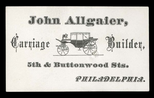 John Allgaier, Carriage Builder