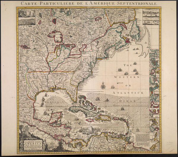 A Map of the British Empire in America with the French, Spanish and Hollandish Settlements adjacent thereto by Henry Popple at Amsterdam Printed for I. Covens and C. Moriter