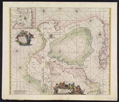 Septentrionaliora Americae  Groenlandia, per Freta Davidis et Hudson at Terram Novam