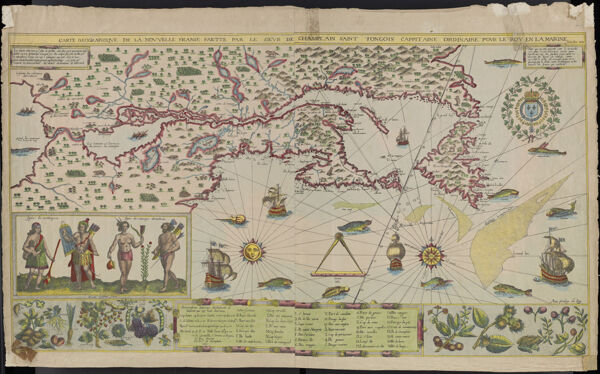 Carte geographique de la Nouvelle Franse Faitte par le Sieur de Champlain Saint Tongois Cappitaine Ordinaire pour Le Roy en la marine, faict len 1612