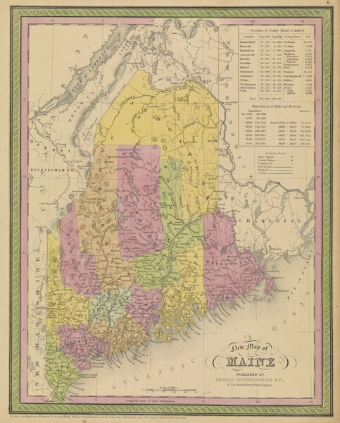 A New Map of Maine, 1854