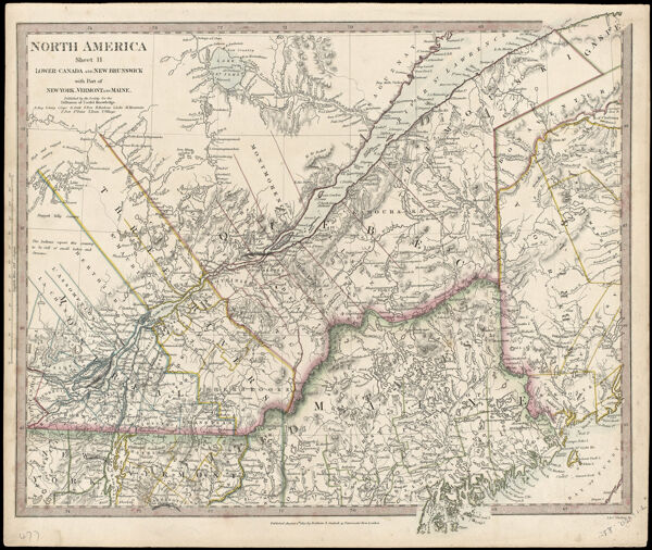 North America Sheet II, Lower Canada and New Brunswick with part of New York, Vermont and Maine