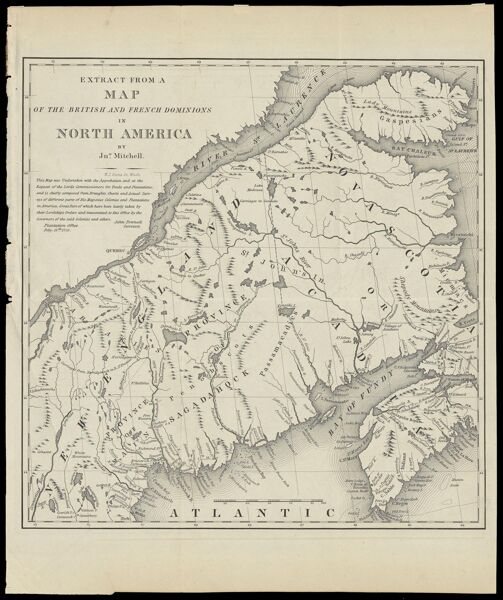 Extract from a Map of the British and French Dominions in North America