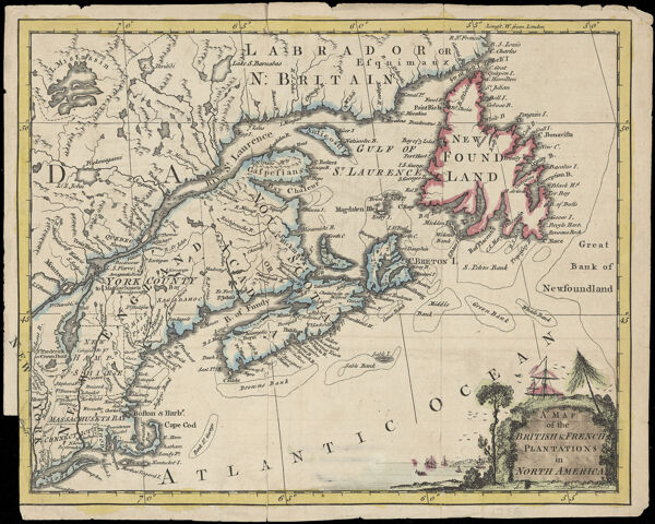 Map of the British & French Plantations in North America