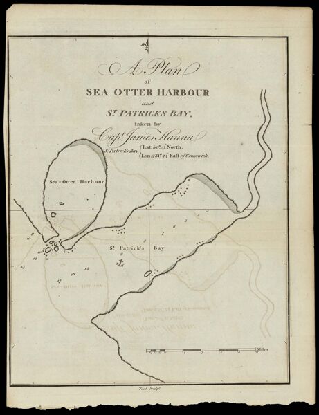 A Plan of Sea Otter Harbour and St. Patrick's Bay, taken by Capt. James Hanna