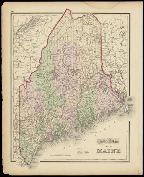 Gray's Atlas Map of Maine