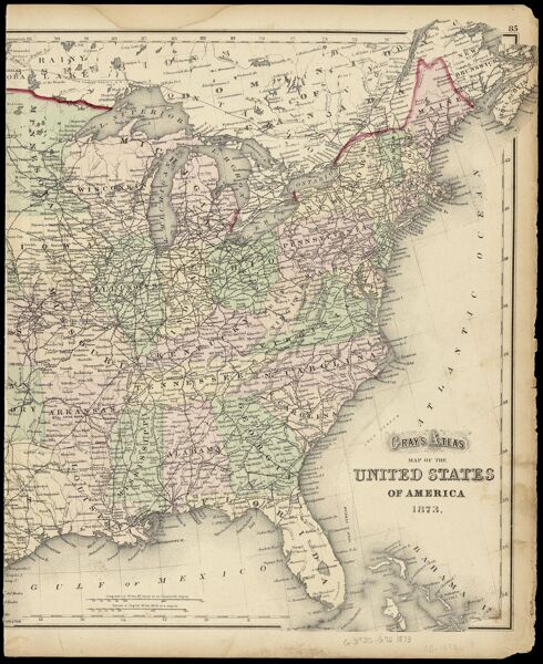 Gray's Atlas Map of the United States of America 1873.