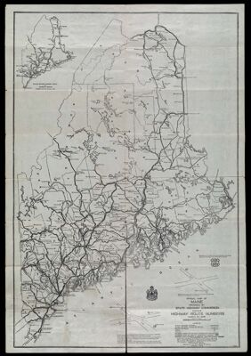 Official Map of Maine Prepared by State Highway Commission showing Highway Route Numbers