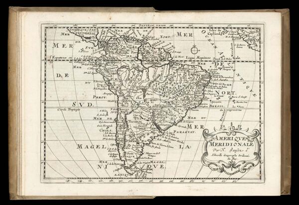 Amerique Meridionale Par N. Sanson d'Abbeville Geographe Ordinai du Roy.