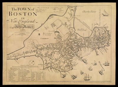 The Town of Boston in New England by Capt John Bonner 1722 . . . Engraved from a copy in the possession of Wm. Taylor Esq. and published by George G. Smith, Engraver, 1867.