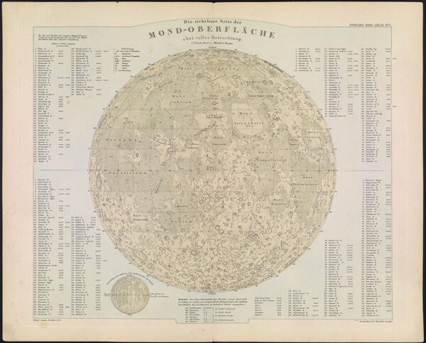 Die sichtbare Seite der Mond-Oberflache bei voller Beleuchtung (from Stieler's Hand-Atlas, No. 5)