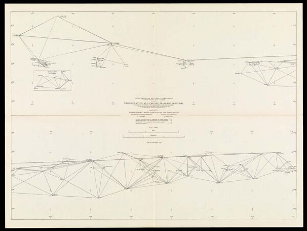 International Boundary Commission United States and Canada Triangulation and precise traverse sketches to accompany the report of the commissioners on the reestablishment of the international boundary from the source of the St. Croix River to the St. Lawrence River Sketch No. 3 Major Scheme - Halls Stream to St. Lawrence River