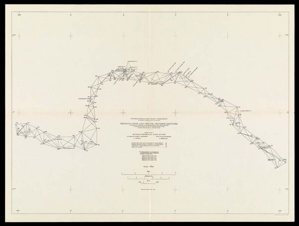 International Boundary Commission United States and Canada Triangulation and precise traverse sketches to accompany the report of the commissioners on the reestablishment of the international boundary from the source of the St. Croix River to the St. Lawrence River Sketch No. 5 Minor Scheme - St. John River