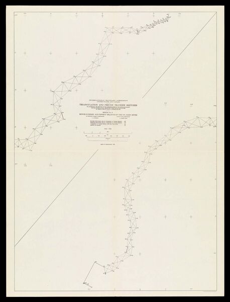 International Boundary Commission United States and Canada Triangulation and precise traverse sketches to accompany the report of the commissioners on the reestablishment of the international boundary from the source of the St. Croix River to the St. Lawrence River Sketch No. 9 Minor Scheme - Southwest branch of the St. John River