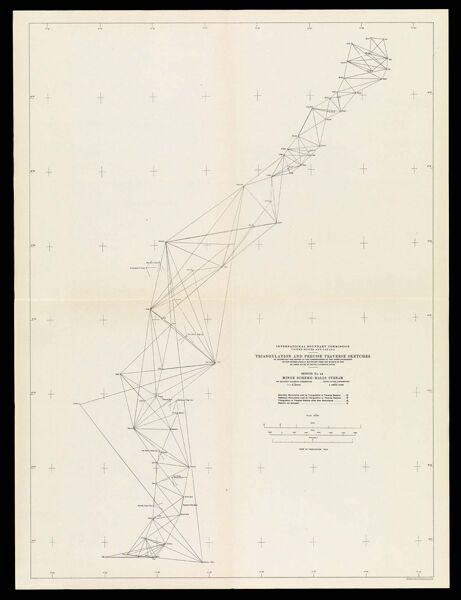 International Boundary Commission United States and Canada Triangulation and precise traverse sketches to accompany the report of the commissioners on the reestablishment of the international boundary from the source of the St. Croix River to the St. Lawrence River Sketch No. 14 Minor Scheme - Halls Stream