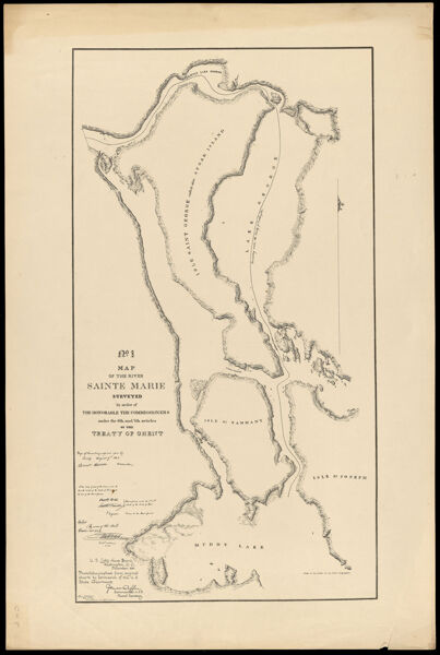 No. 1 Map of the River Sainte Marie surveyed by order of the Honorable the commissioners under the 6th and 7th articles of the Treaty of Ghent