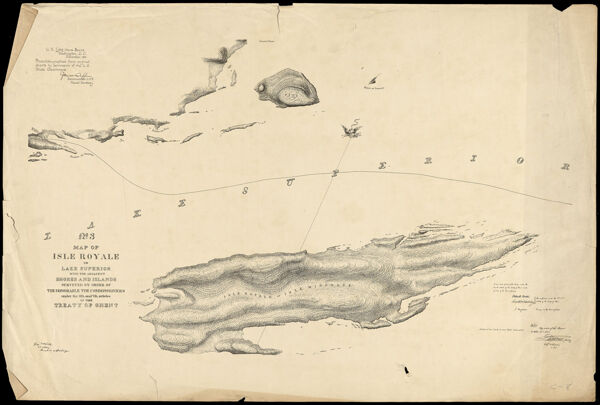 No. 3 Map of Isle Royale in Lake Superior with the adjacent Shores and Islands surveyed by order of the honorable the commissioners under the 6th. and 7th. articles of the Treaty of Ghent.
