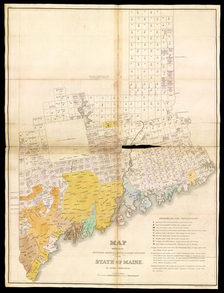 Map exhibiting the principal original grants & sales of lands in the State of Maine.
