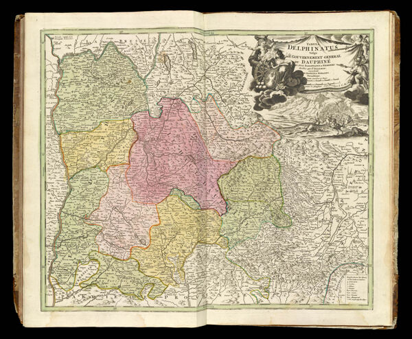 Tabula delphinatus vulgo le gouvernement general du Dauphiné in suos ballifiatus et regiones divisus...Map of Dauphine, divided into its bailiwicks and regions.