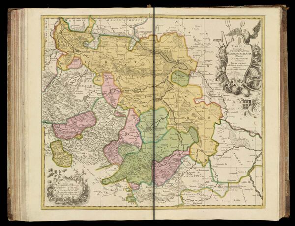 Tabula Geographica Principatus Halberstadiensis, Abbatiae Quedlingburg, comitatus Wernigerod, ad statum novissium revocta.