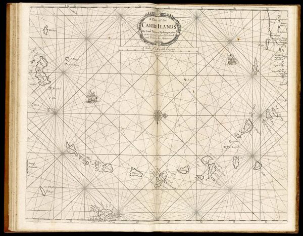 A Chart of the Caribe Ilands by Saml Thornton Hydrographer at the signe of England, Scotland, and Ireland, in the Minories London