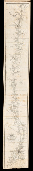 An improved map of the Hudson River, with the post roads between N. York & Albany.  Published by Harper and Br.s.  Drawn and engraved expressly for the tourist.